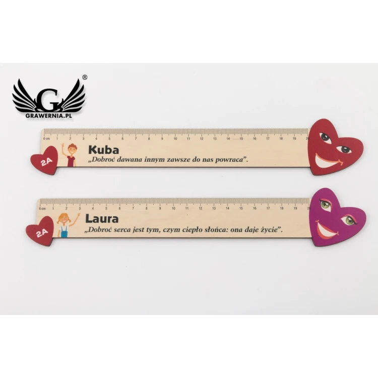 Valentine's Wooden Rulers - Colorful UV Print - LIN003