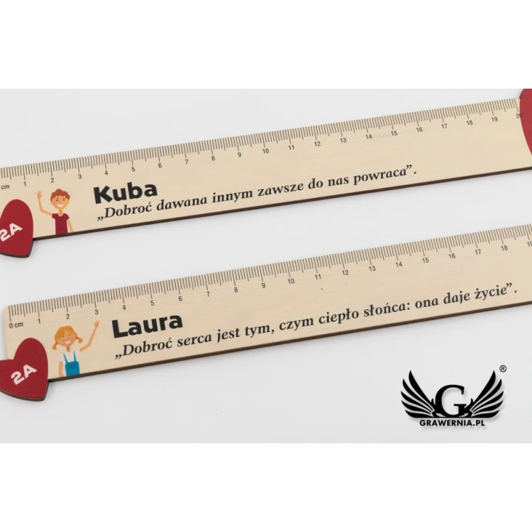 Valentine's Wooden Rulers - Colorful UV Print - LIN003