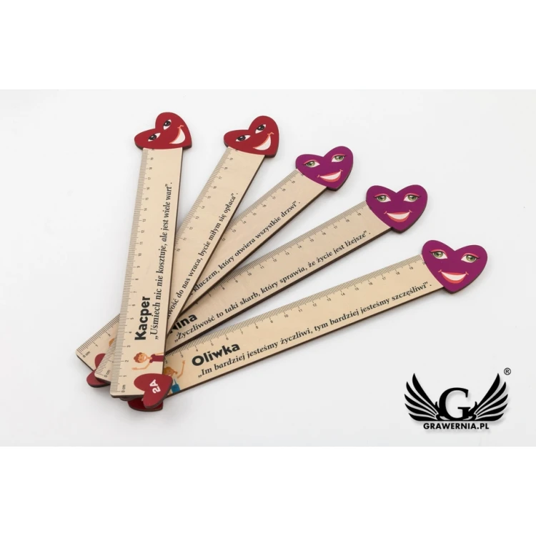 Valentine's Wooden Rulers - Colorful UV Print - LIN003