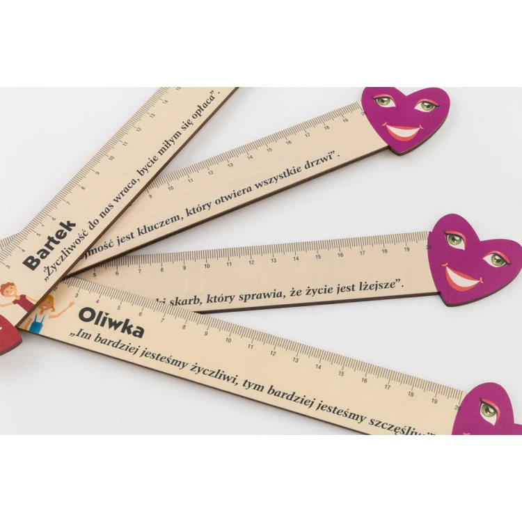 Valentine's Wooden Rulers - Colorful UV Print - LIN003