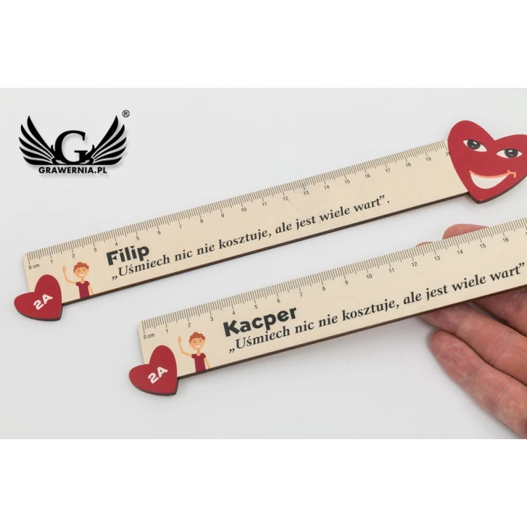 Valentine's Wooden Rulers - Colorful UV Print - LIN003
