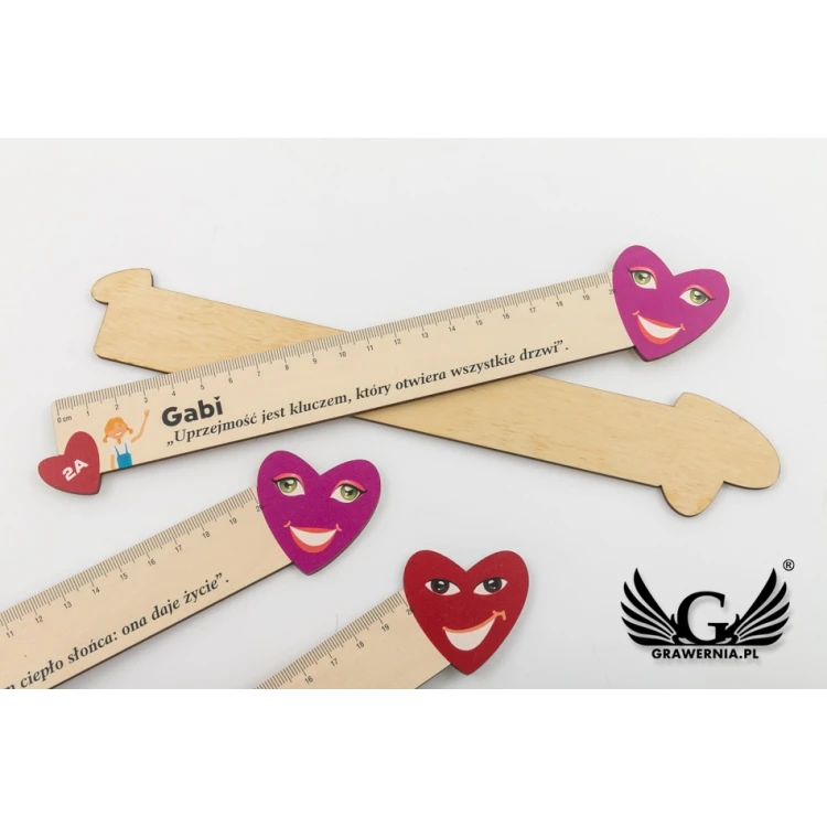 Valentine's Wooden Rulers - Colorful UV Print - LIN003