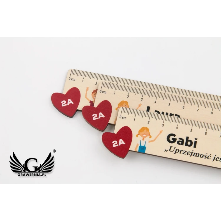 Valentine's Wooden Rulers - Colorful UV Print - LIN003