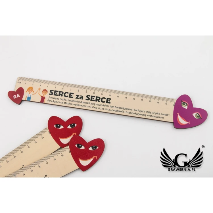 Valentine's Wooden Rulers - Colorful UV Print - LIN003