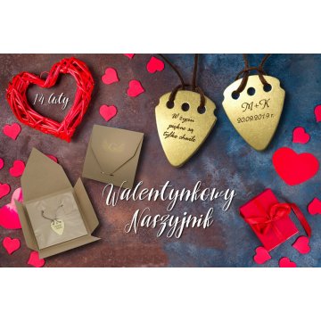 Valentine's Necklace with Guitar Pick - Brass - Valentine's Day KG10