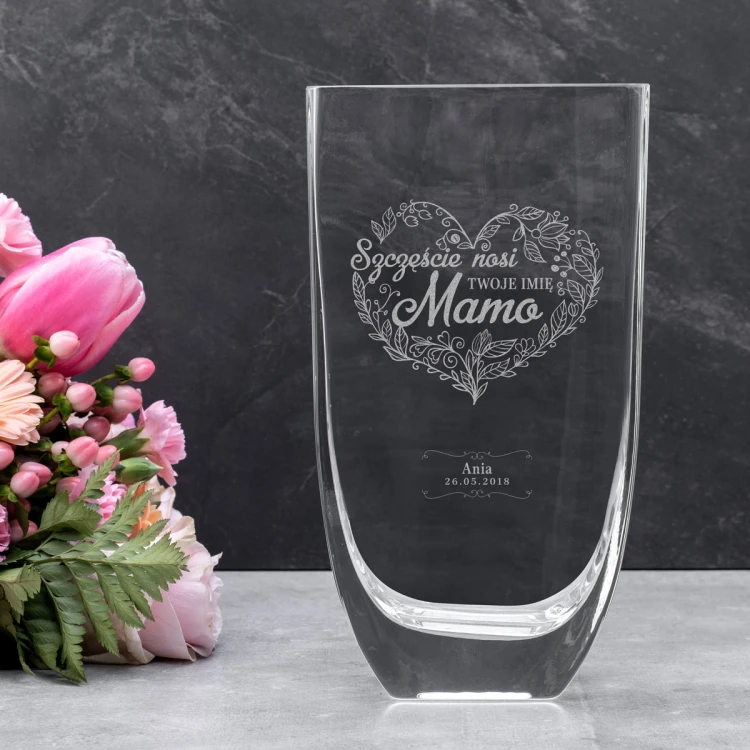 Vase with Engraving - Flora - Mother's Day - VAS009