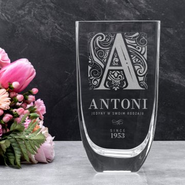 Vase with engraving - Flora - birthday gift - WAZ025
