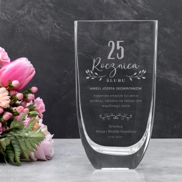 Vase with Engraving - Flora - VAS021 - Wedding Anniversary