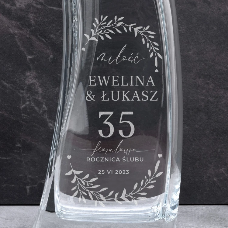 Vase with Engraving - Lily - VAS017 - Coral Wedding Anniversary