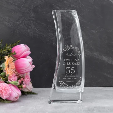 Vase with Engraving - Lily - VAS017 - Coral Wedding Anniversary