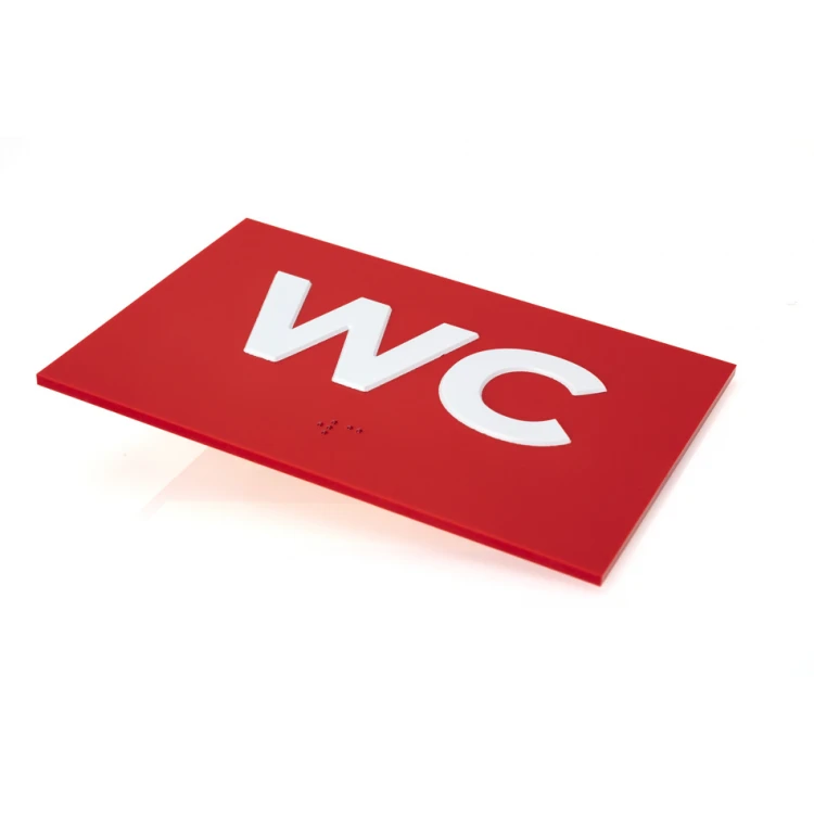WC - ADA plaque with raised letters in Braille script - size 100x150mm - TAB278