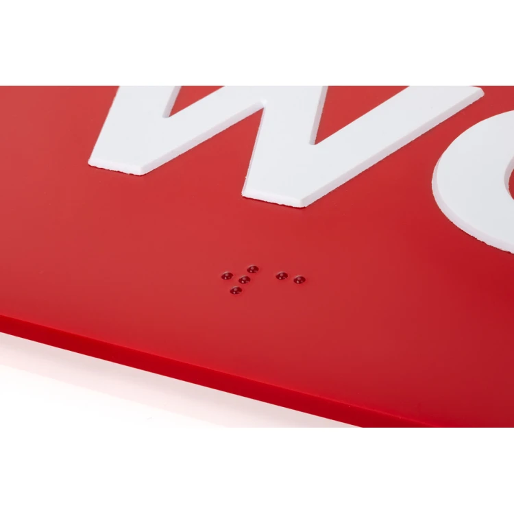 WC - ADA plaque with raised letters in Braille script - size 100x150mm - TAB278
