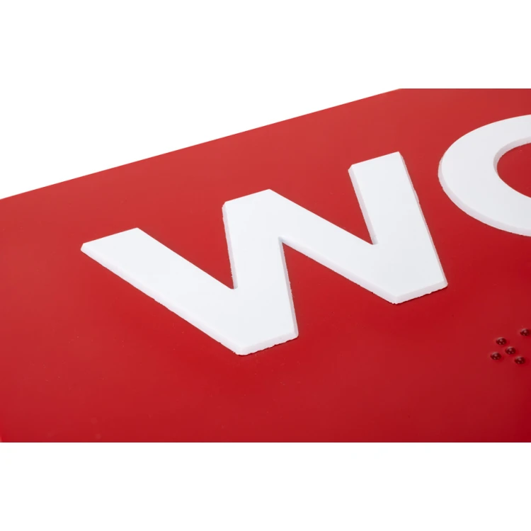 WC - ADA plaque with raised letters in Braille script - size 100x150mm - TAB278