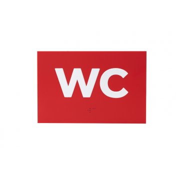 WC - ADA plaque with raised letters in Braille script - size 100x150mm - TAB278