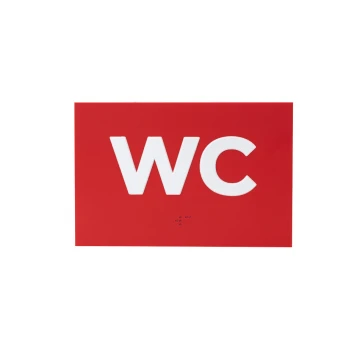 WC - ADA plaque with raised letters in Braille script - size 100x150mm - TAB278