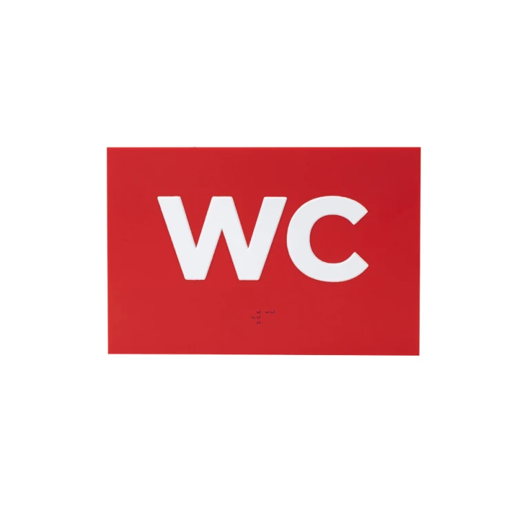 WC - ADA plaque with raised letters in Braille script - size 100x150mm - TAB278