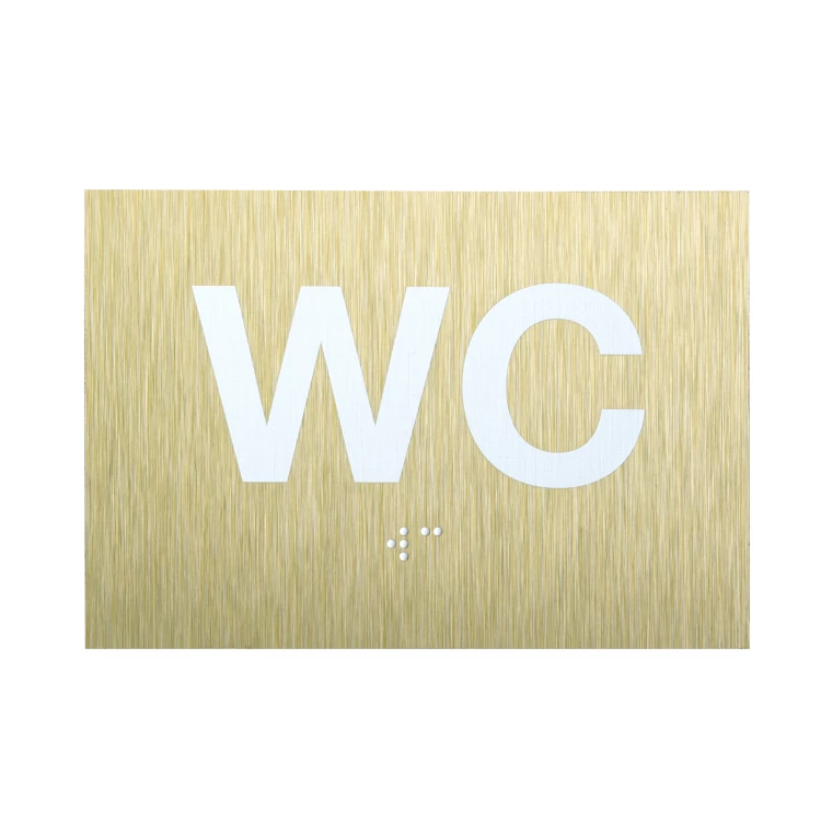 WC - Braille lettering plaque - gold dibond - size 115x80mm - TAB540