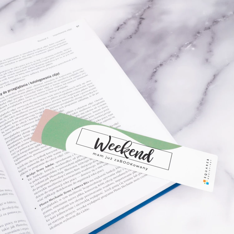 I've already BOOKed my weekend - bookmark with your logo - set of 100 pieces - ZAK030