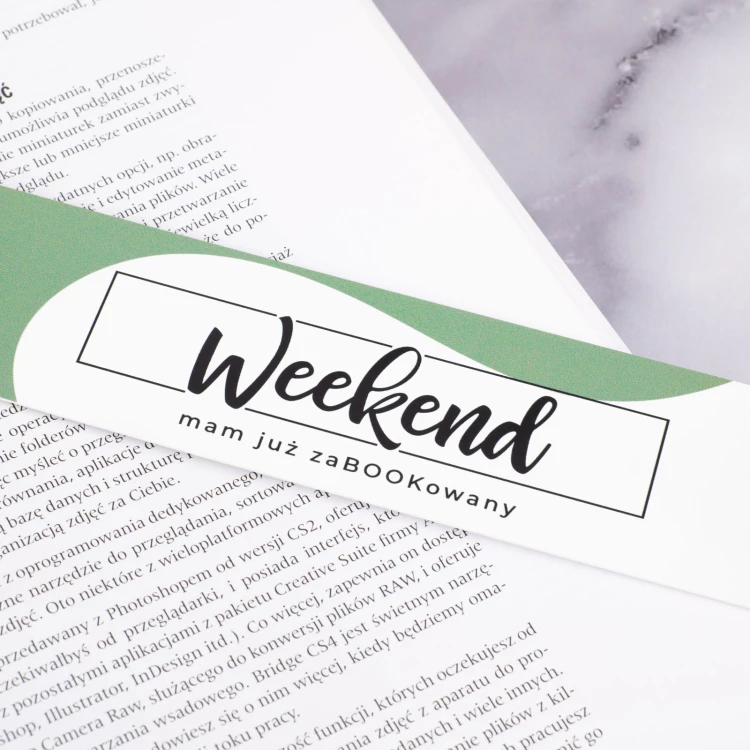 I've already BOOKed my weekend - bookmark with your logo - set of 100 pieces - ZAK030