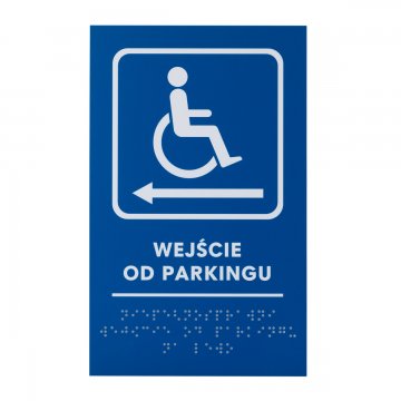 Parking Entrance - Braille Signage Plate - size 140x225mm - Hard PVC - TAB478
