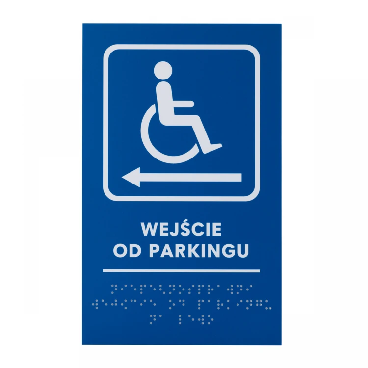 Parking Entrance - Braille Signage Plate - size 140x225mm - Hard PVC - TAB478