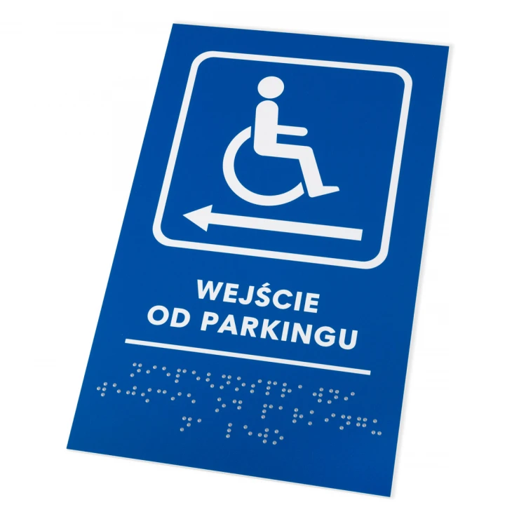 Parking Entrance - Braille Signage Plate - size 140x225mm - Hard PVC - TAB478