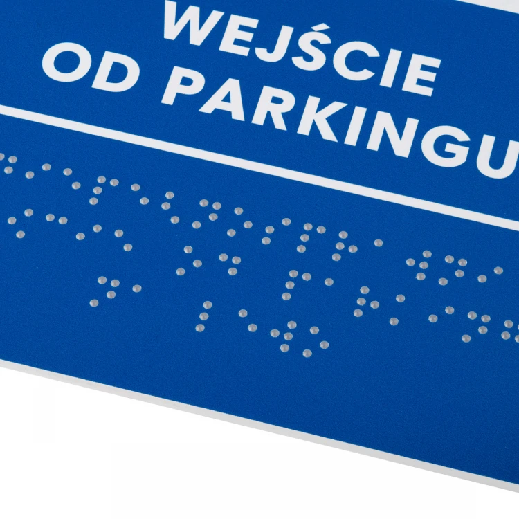 Parking Entrance - Braille Signage Plate - size 140x225mm - Hard PVC - TAB478