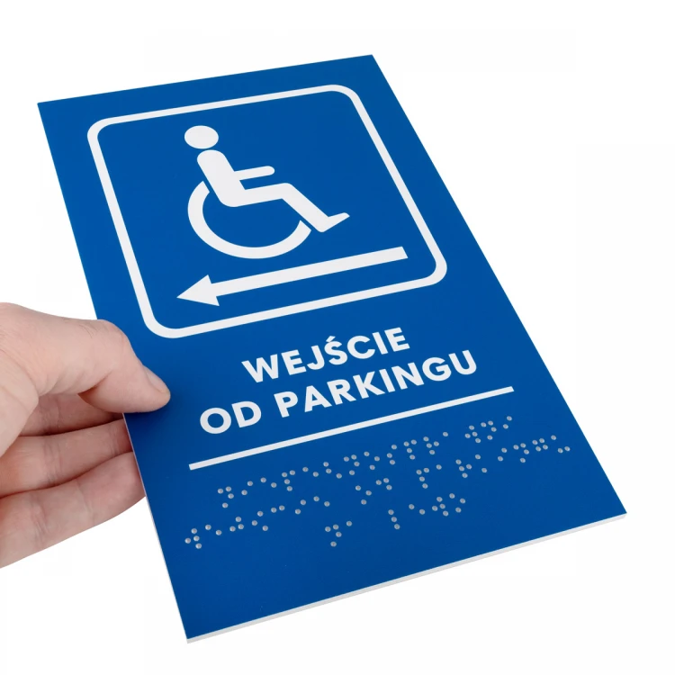 Parking Entrance - Braille Signage Plate - size 140x225mm - Hard PVC - TAB478