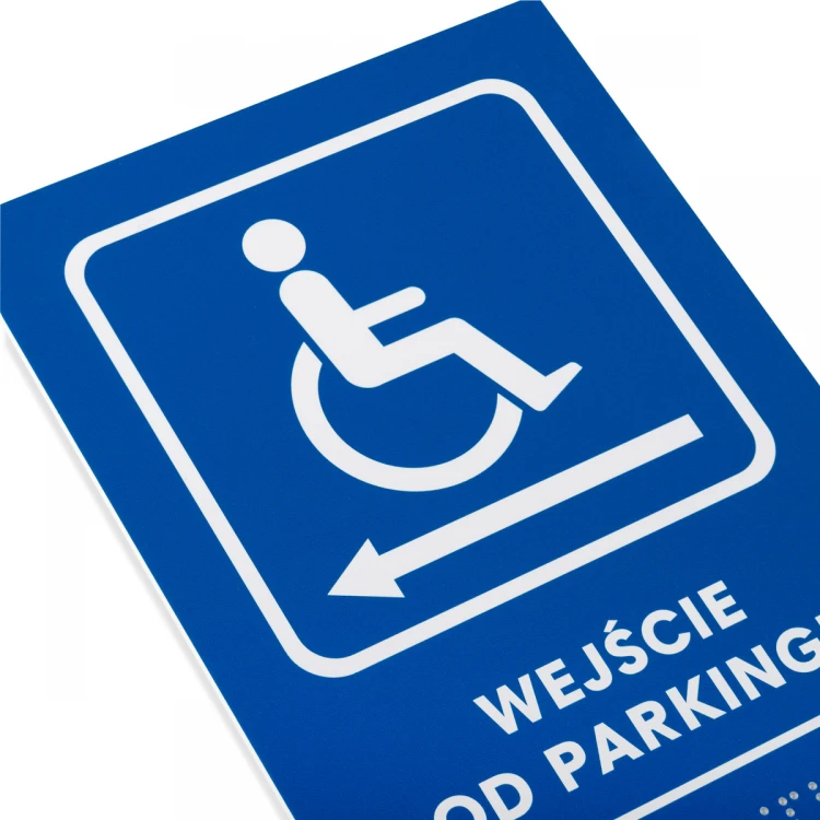 Parking Entrance - Braille Signage Plate - size 140x225mm - Hard PVC - TAB478