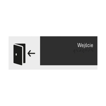 Entrance - Braille lettering plaque - frosted acrylic and ADA compliant. 200x75mm - NORD - TAB324
