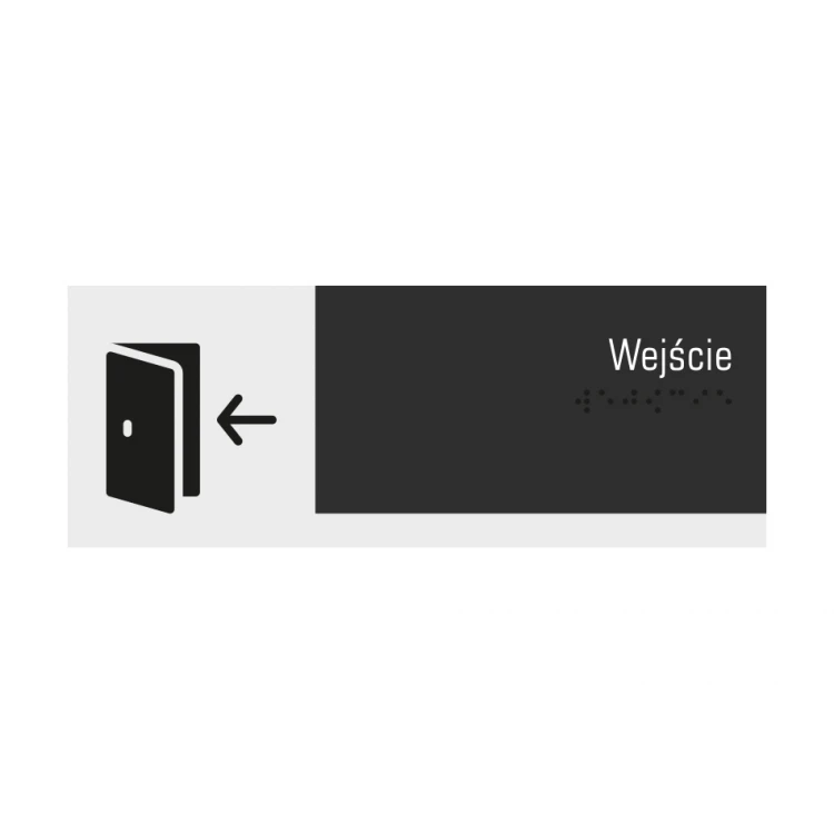 Entrance - Braille lettering plaque - frosted acrylic and ADA compliant. 200x75mm - NORD - TAB324