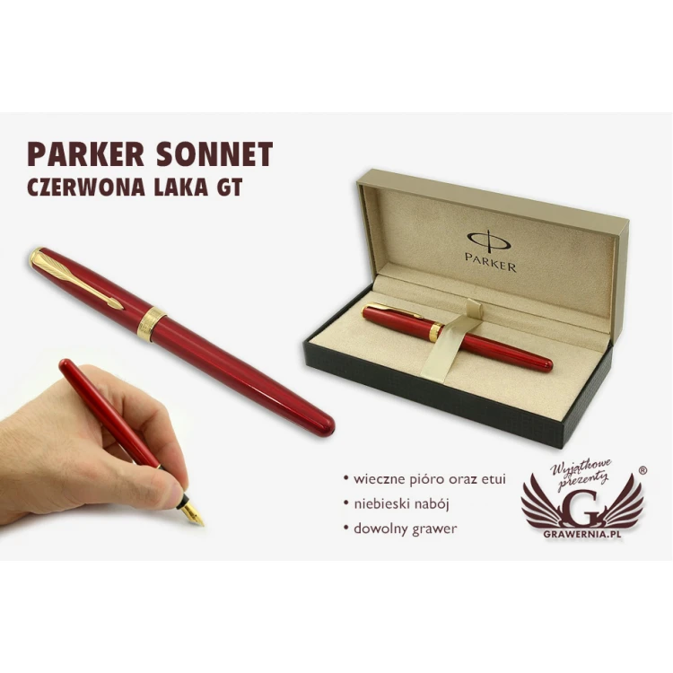 Eternal Pen PARKER SONNET Lacquer Red GT - PAR150-P-SW