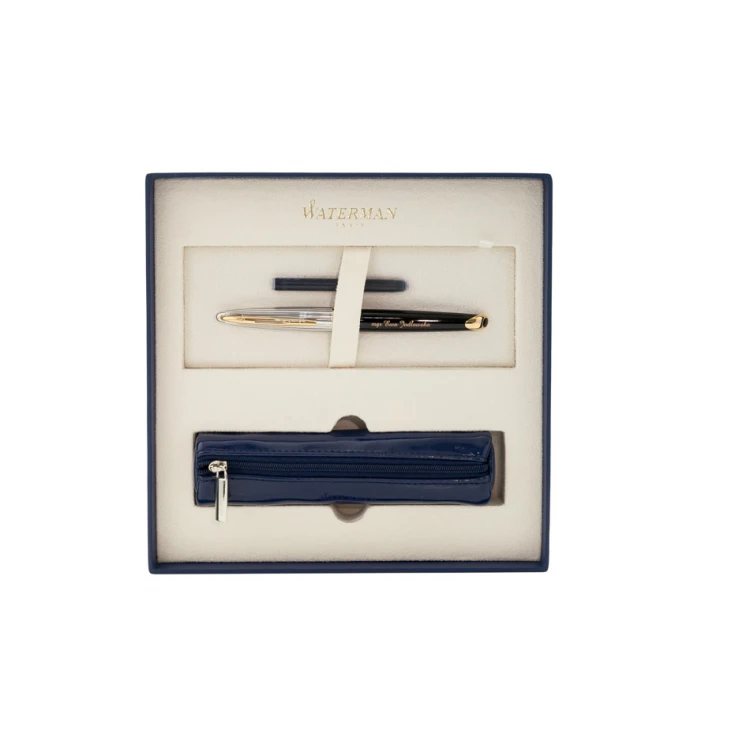 WATERMAN Carene Deluxe Eternal Pen Black GT set with pencil case - WAT036