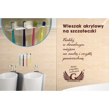 Four-toothbrush holder - white acrylic - ST024