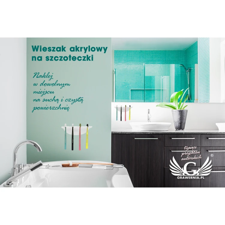 Four-toothbrush holder - white acrylic - ST024