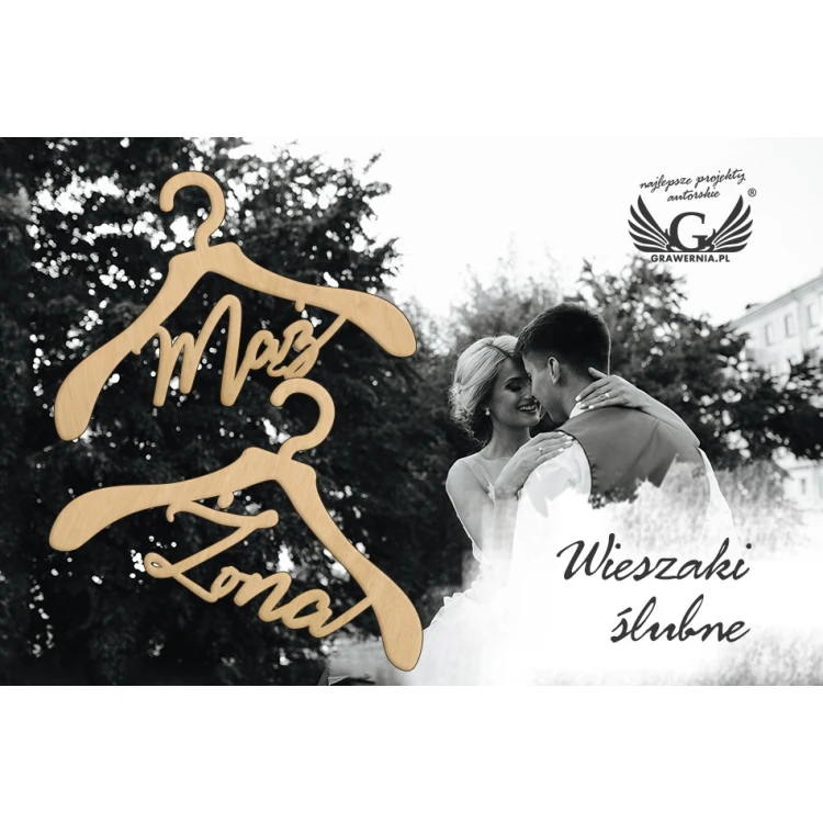 Wedding Hangers Husband and Wife - Laser Cut - WIS001
