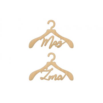 Wedding Hangers Husband and Wife - Laser Cut - WIS001