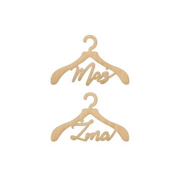 Wedding Hangers Husband and Wife - Laser Cut - WIS001