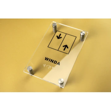 Elevator - Plexiglass plaque with Braille alphabet on spacers - size 100x160mm - TAB261