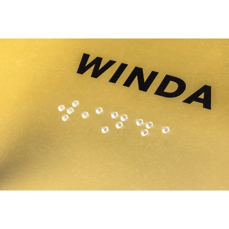 Elevator - Plexiglass plaque with Braille alphabet on spacers - size 100x160mm - TAB261