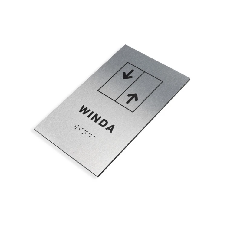Elevator - Silver Dibond Plaque with Braille Lettering - Size 100x160mm - TAB283