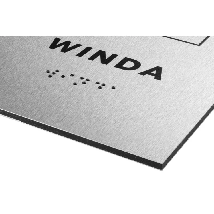 Elevator - Silver Dibond Plaque with Braille Lettering - Size 100x160mm - TAB283