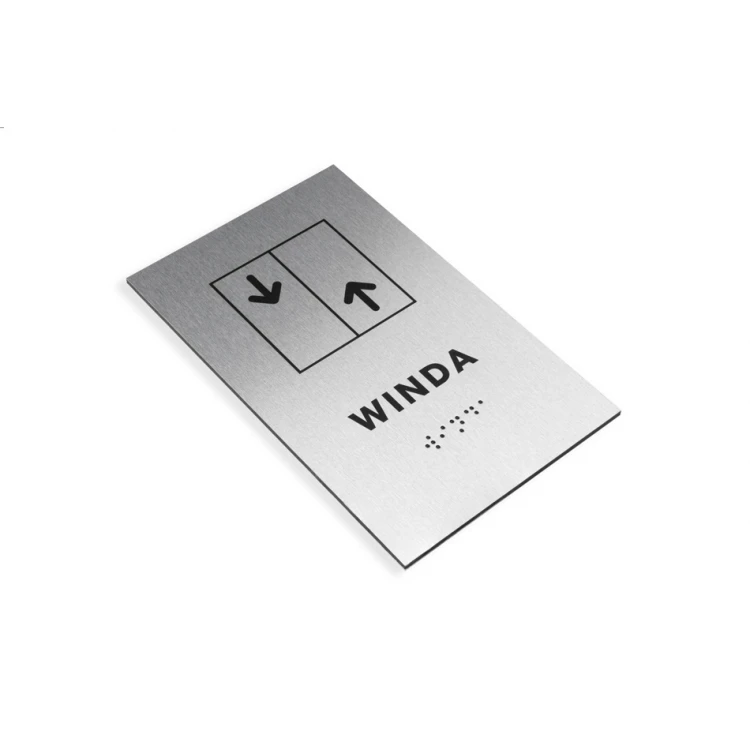 Elevator - Silver Dibond Plaque with Braille Lettering - Size 100x160mm - TAB283