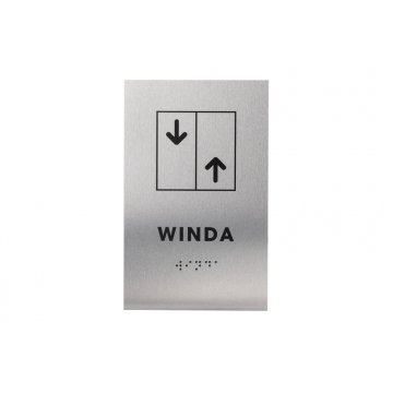 Elevator - Silver Dibond Plaque with Braille Lettering - Size 100x160mm - TAB283