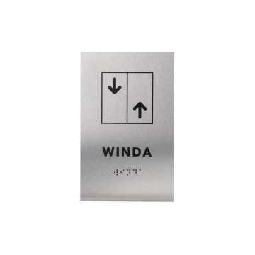 Elevator - Silver Dibond Plaque with Braille Lettering - Size 100x160mm - TAB283