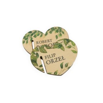 Champagne Glass Place Cards - Wooden Hearts - UV Print - WK004
