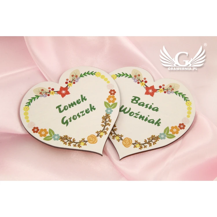 Wedding Place Cards - Wooden Heart - UV Print - WIN001