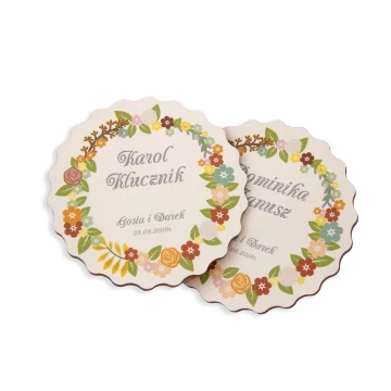 Wedding Place Cards - Wooden Circles - UV Print - WIN002