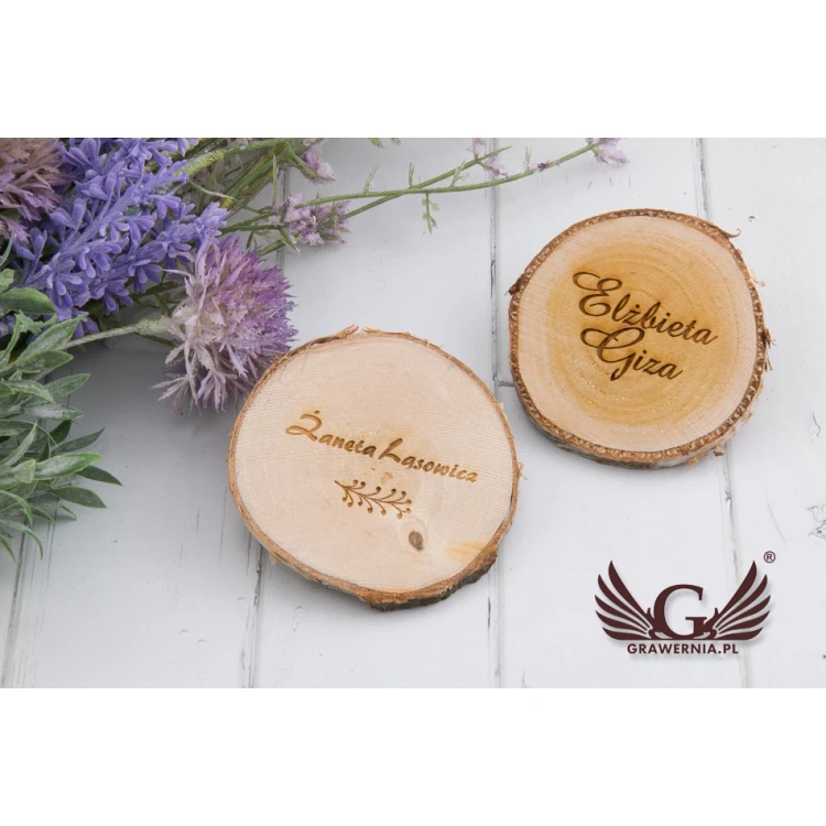 Wedding Place Cards - Birch Slice - Laser Engraved - WIN003