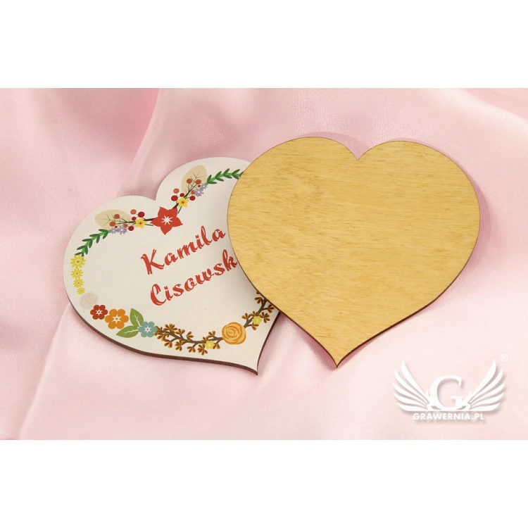 Wedding Place Cards - Wooden Heart - UV Print - WIN001